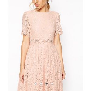 LACE TOP/MIDI SKIRT DRESS